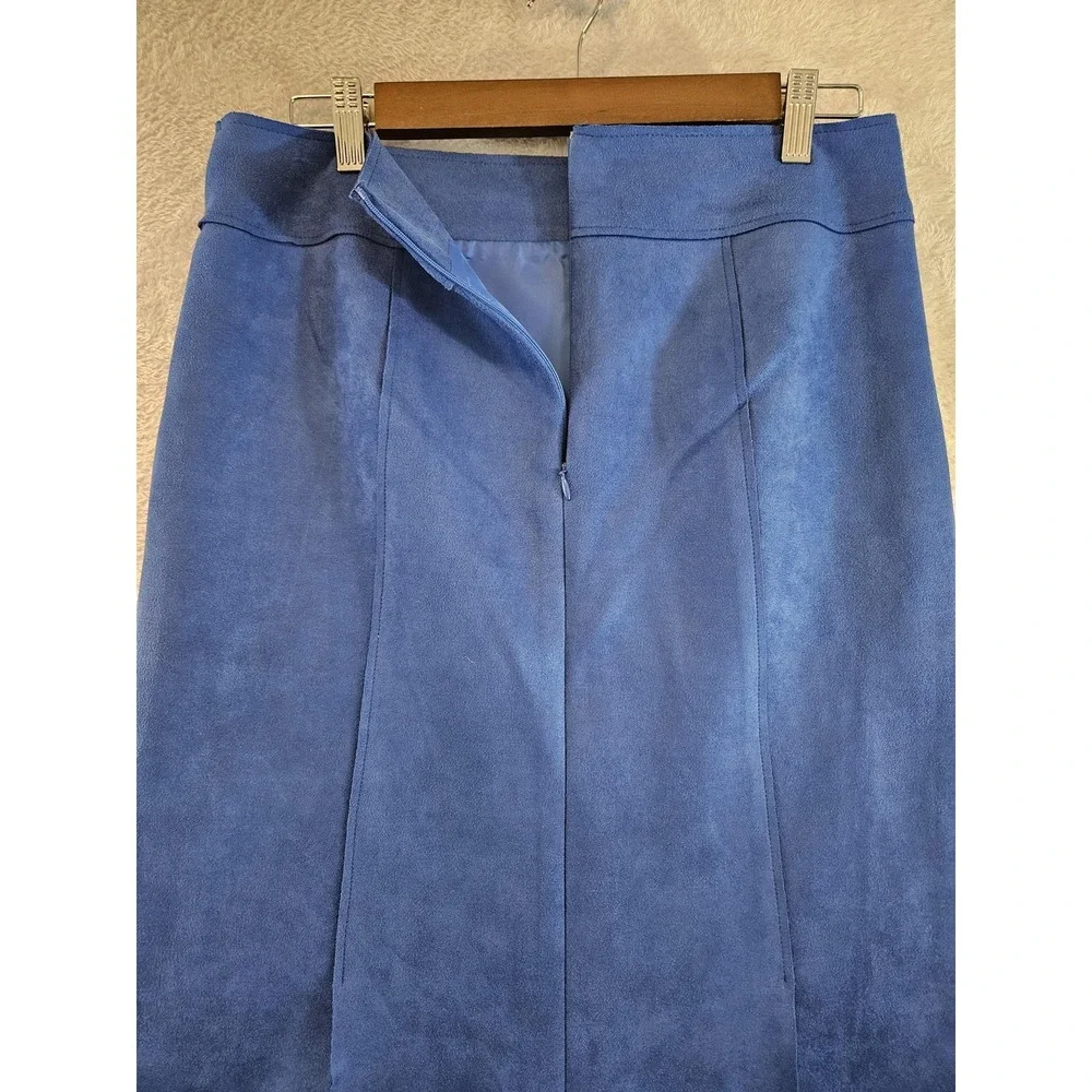 Mignon Doo‎ Skirt NWT Womens Small Faux Suede Lined Career Midi Split Front